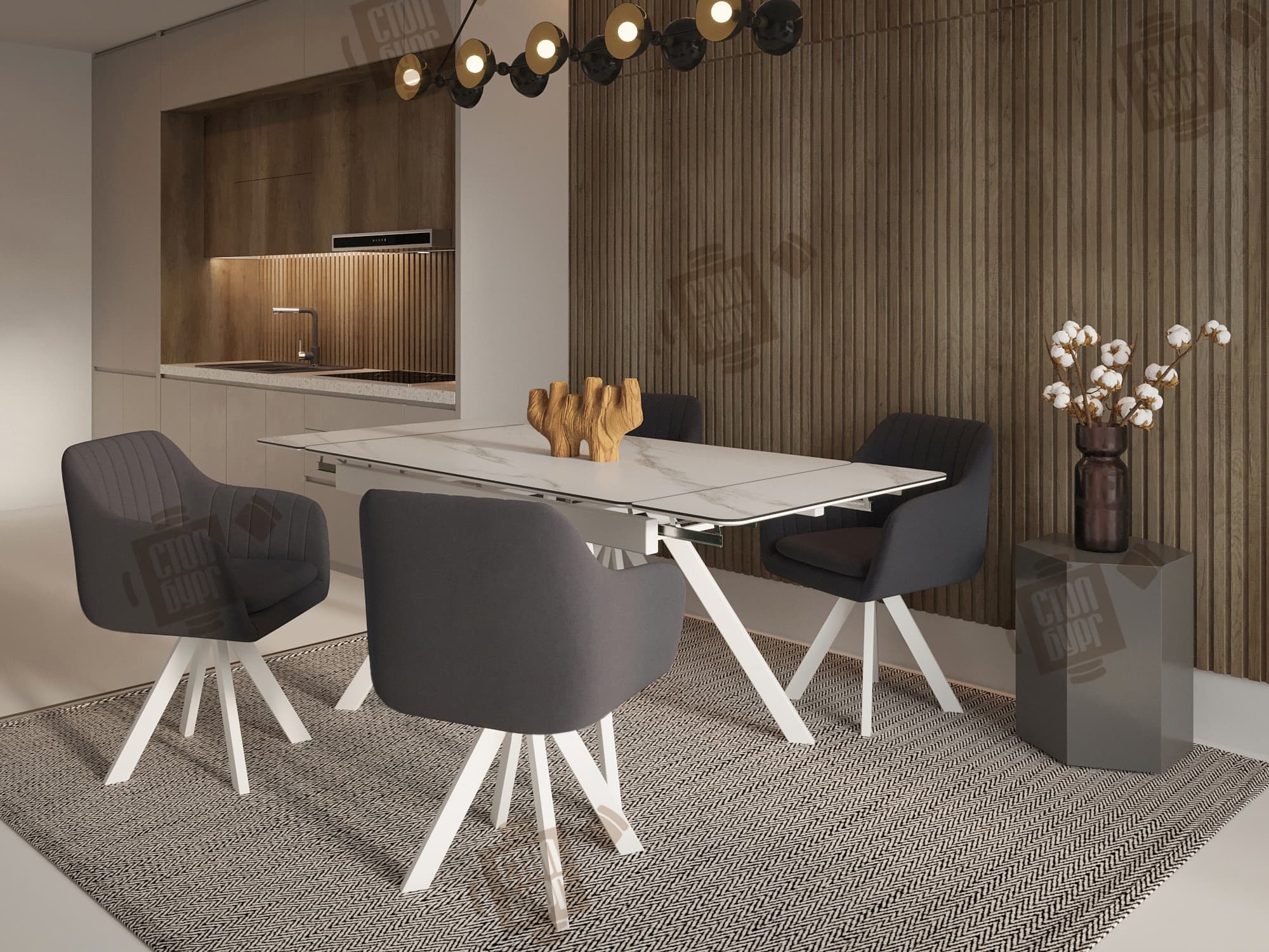 Раздвижные кухонные столы для большой семьи