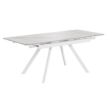 Комплект Стол РЕРУМ Керамика 1400(+290+290)*900 Опора РЕРУМ БЕЛЫЙ м