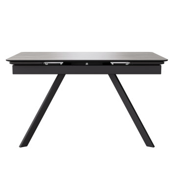 Комплект Стол РЕРУМ-МИНИ Керамика 1200(+290+290)*800 Опора РЕРУМ ЧЕРНЫЙ матовый м