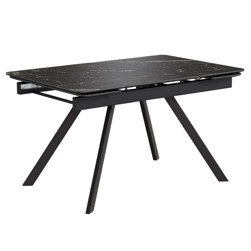 Комплект Стол РЕРУМ-МИНИ Керамика 1200(+290+290)*800 Опора РЕРУМ ЧЕРНЫЙ матовый м