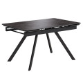 Комплект Стол РЕРУМ-МИНИ Керамика 1200(+290+290)*800 Опора РЕРУМ ЧЕРНЫЙ матовый м