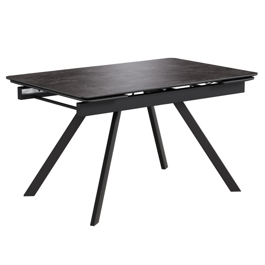 Комплект Стол РЕРУМ-МИНИ Керамика 1200(+290+290)*800 Опора РЕРУМ ЧЕРНЫЙ матовый м