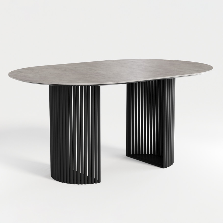 Комплект Стол ВИЛАР EGGER D-1050(+600) 10 мм ОПОРА ВИЛАР Черный Матовый м