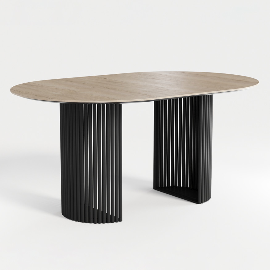 Комплект Стол ВИЛАР EGGER D-1050(+600) 10 мм ОПОРА ВИЛАР Черный Матовый м