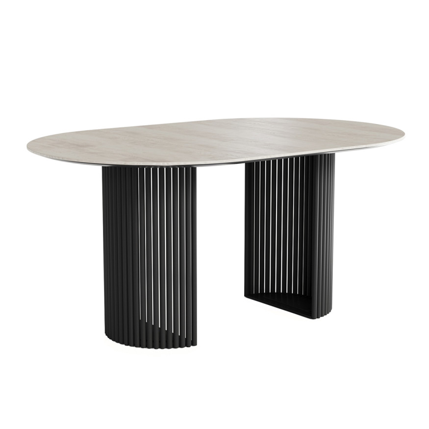 Комплект Стол ВИЛАР EGGER D-1050(+600) 10 мм ОПОРА ВИЛАР Черный Матовый м