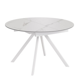 Комплект Стол КЭМПИОН Керамика D-1200(+380) Опора для стола КЭМПИОН Металл Белый м