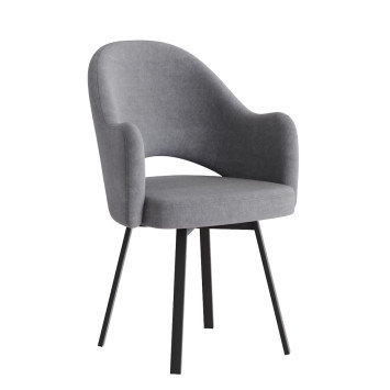 Комплект Стул КЛЕО сиденье NEW, Каркас для стула РИЛЛИ поворотный разборный металл Черный матовый м