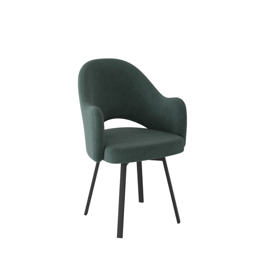 Комплект Стул КЛЕО сиденье NEW, Каркас для стула РИЛЛИ поворотный разборный металл Черный матовый м