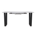 Комплект Стол НОРМАНД 09 1620(+600)*950 (Форма Айсберг) ОПОРА (А7,8,9,10) Черный Матовый м