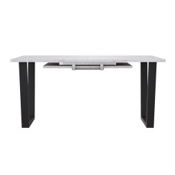 Комплект Стол НОРМАНД 09 1620(+600)*950 (Форма Айсберг) ОПОРА (А7,8,9,10) Черный Матовый м