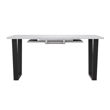 Комплект Стол НОРМАНД 09 1620(+600)*950 (Форма Айсберг) ОПОРА (А7,8,9,10) Черный Матовый м