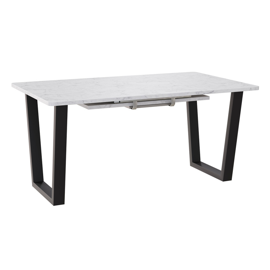 Комплект Стол НОРМАНД 09 1620(+600)*950 (Форма Айсберг) ОПОРА (А7,8,9,10) Черный Матовый м