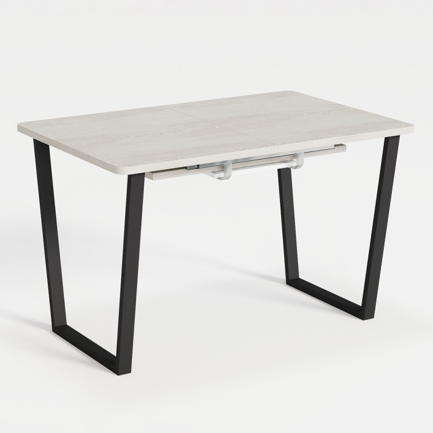 Комплект Стол НОРМАНД 09 1620(+600)*950 (Форма Айсберг) ОПОРА (А7,8,9,10) Черный Матовый м