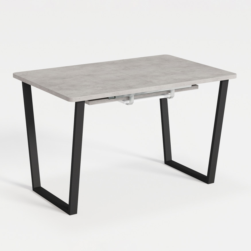 Комплект Стол НОРМАНД 02 1200(+500)*800 (Форма Айсберг) ОПОРА (А2,6,11,12) Черный Матовый м