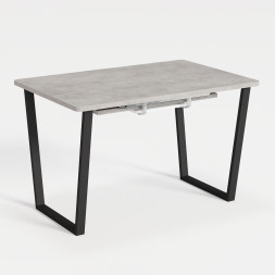 Комплект Стол НОРМАНД 01 1100(+400)*700 (Форма Айсберг) ОПОРА (А1,4) Черный Матовый м