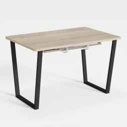 Комплект Стол НОРМАНД 01 1100(+400)*700 (Форма Айсберг) ОПОРА (А1,4) Черный Матовый м