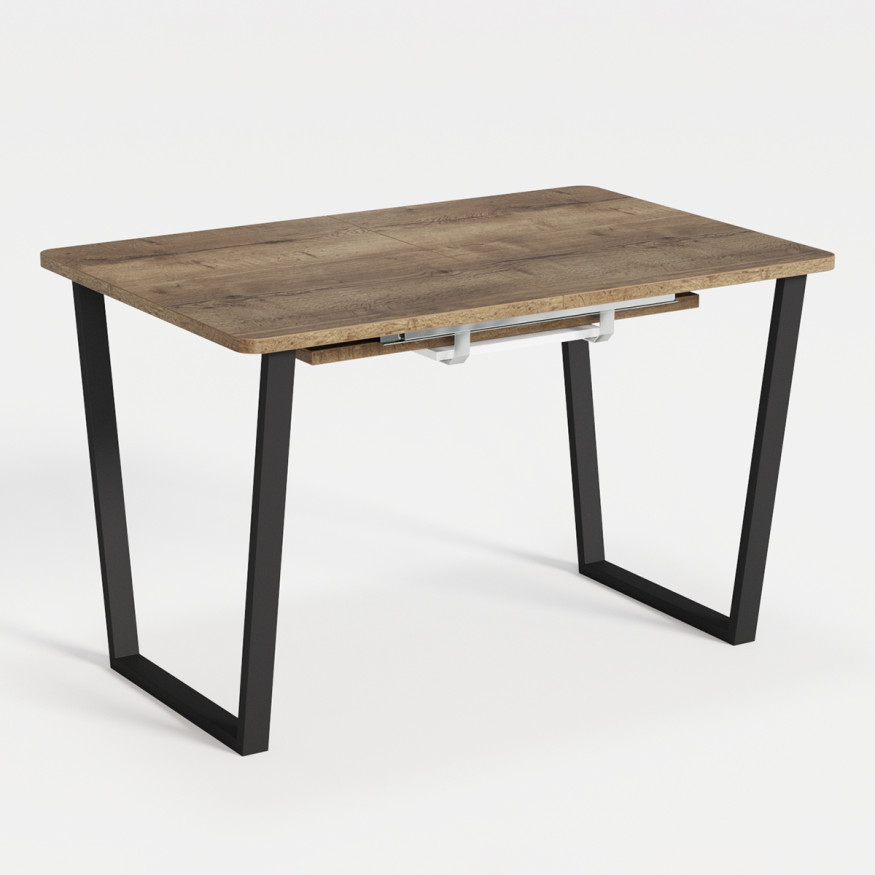 Комплект Стол НОРМАНД 01 1100(+400)*700 (Форма Айсберг) ОПОРА (А1,4) Черный Матовый м