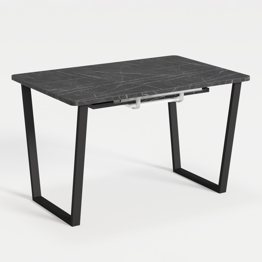 Комплект Стол НОРМАНД 01 1100(+400)*700 (Форма Айсберг) ОПОРА (А1,4) Черный Матовый м