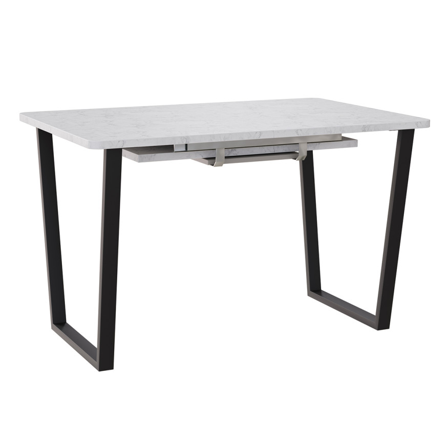 Комплект Стол НОРМАНД 01 1100(+400)*700 (Форма Айсберг) ОПОРА (А1,4) Черный Матовый м