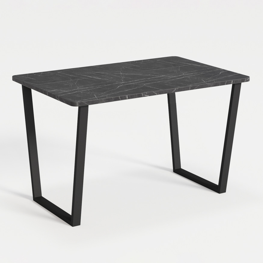 Комплект Стол НОРМАНД 04 1100*700 (Форма Айсберг) ОПОРА (А1,4) Черный Матовый м