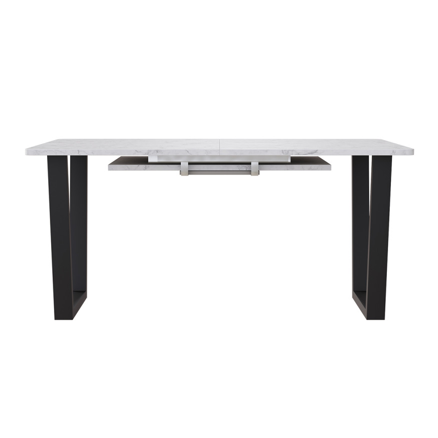 Комплект Стол НОРМАНД 07 1400(+600)*900 (Форма Айсберг) ОПОРА (А7,8,9,10) Черный Матовый м