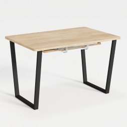 Комплект Стол НОРМАНД 07 1400(+600)*900 (Форма Айсберг) ОПОРА (А7,8,9,10) Черный Матовый м