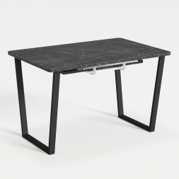 Комплект Стол НОРМАНД 07 1400(+600)*900 (Форма Айсберг) ОПОРА (А7,8,9,10) Черный Матовый м