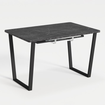 Комплект Стол НОРМАНД 07 1400(+600)*900 (Форма Айсберг) ОПОРА (А7,8,9,10) Черный Матовый м