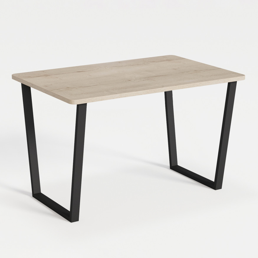 Комплект Стол НОРМАНД 06 1200*800 (Форма Айсберг) ОПОРА (А2,6,11,12) Черный Матовый м