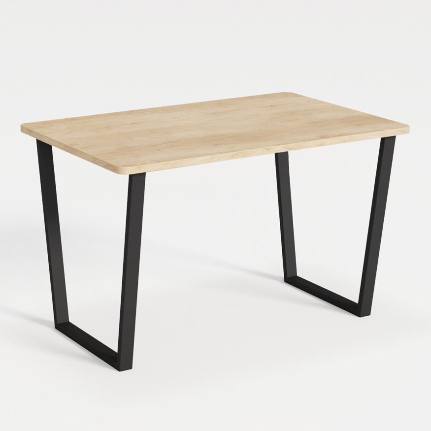 Комплект Стол НОРМАНД 06 1200*800 (Форма Айсберг) ОПОРА (А2,6,11,12) Черный Матовый м