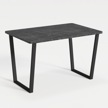 Комплект Стол НОРМАНД 08 1400*900 (Форма Айсберг) ОПОРА (А7,8,9,10) Черный Матовый м