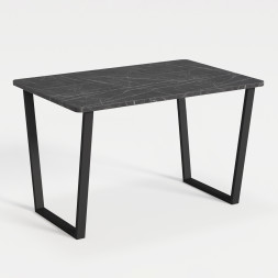 Комплект Стол НОРМАНД 10 1620*950 (Форма Айсберг) ОПОРА (А7,8,9,10) Черный Матовый м