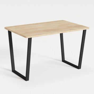 Комплект Стол НОРМАНД 10 1620*950 (Форма Айсберг) ОПОРА (А7,8,9,10) Черный Матовый м