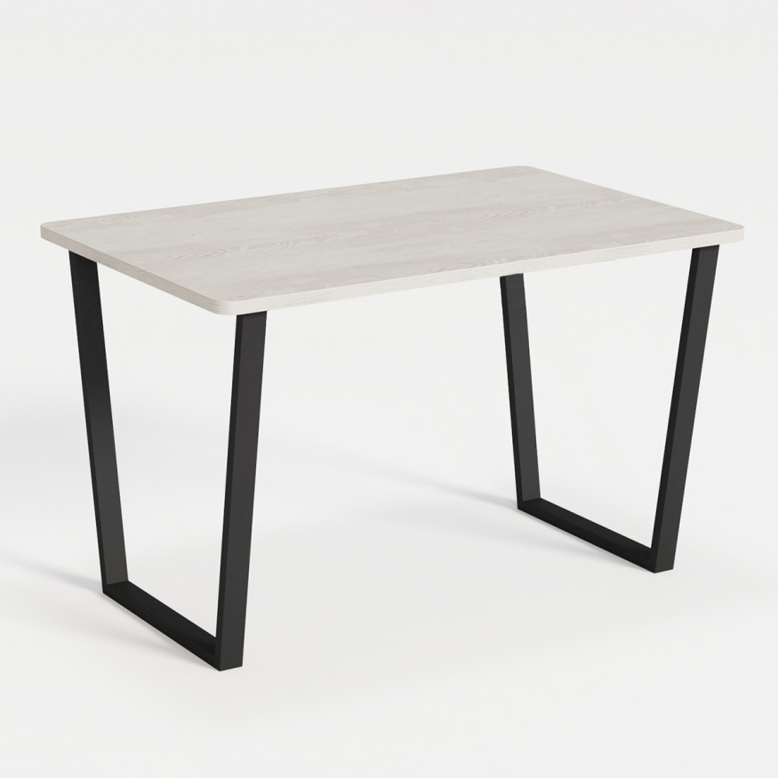 Комплект Стол НОРМАНД 10 1620*950 (Форма Айсберг) ОПОРА (А7,8,9,10) Черный Матовый м