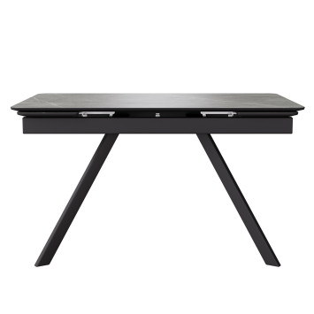 Комплект Стол РЕРУМ Керамика 1400(+290+290)*900 Опора РЕРУМ ЧЕРНЫЙ матовый м