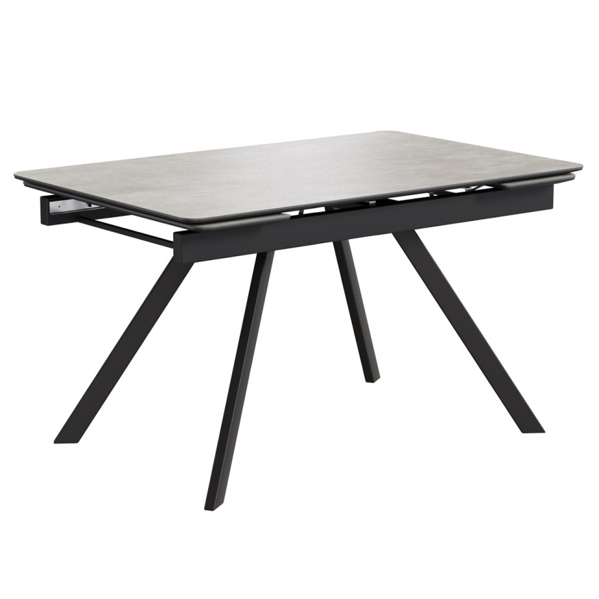 Комплект Стол РЕРУМ Керамика 1400(+290+290)*900 Опора РЕРУМ ЧЕРНЫЙ матовый м