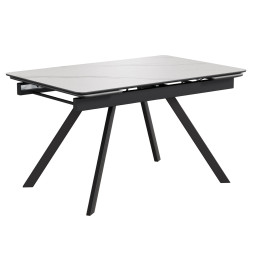 Комплект Стол РЕРУМ Керамика 1400(+290+290)*900 Опора РЕРУМ ЧЕРНЫЙ матовый м