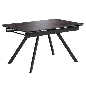 Комплект Стол РЕРУМ Керамика 1400(+290+290)*900 Опора РЕРУМ ЧЕРНЫЙ матовый м