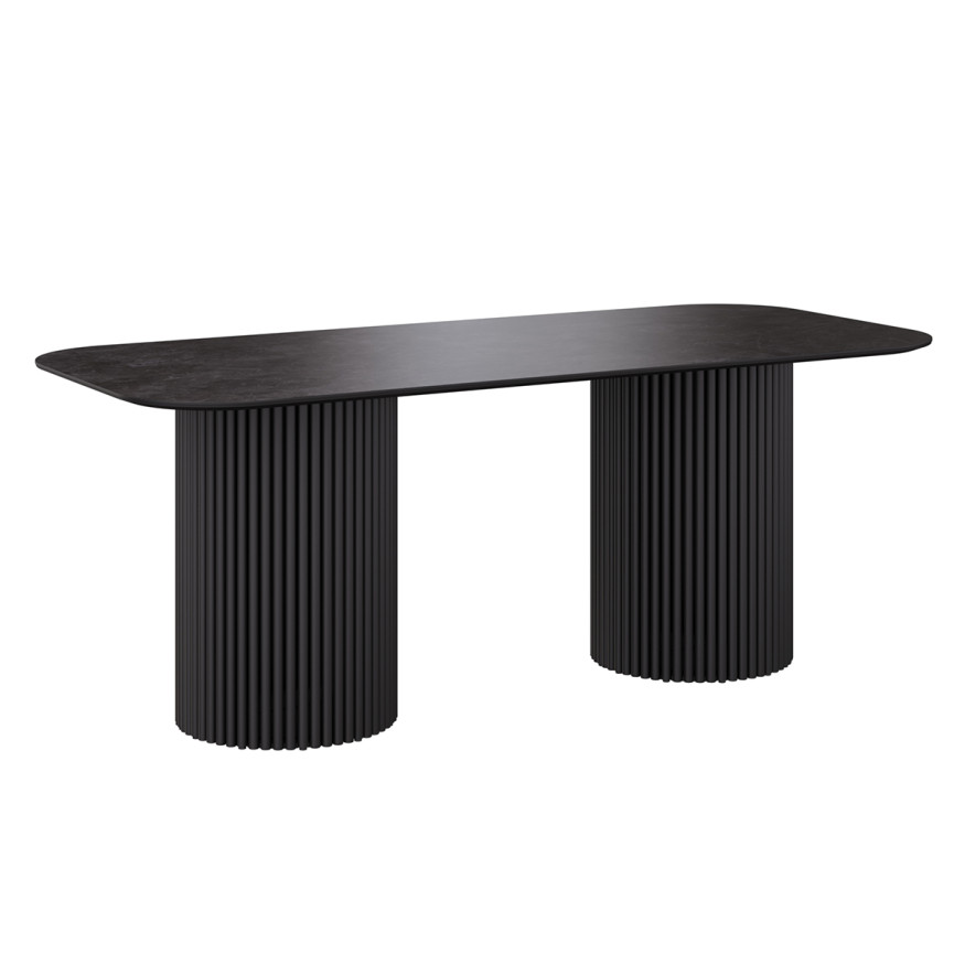 Комплект Стол ИДРИС Керамика 2000*900 Опора ИДРИС Черный матовый м