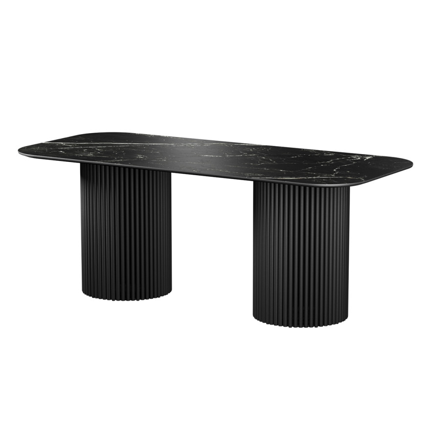 Комплект Стол ИДРИС Керамика 2000*900 Опора ИДРИС Черный матовый м