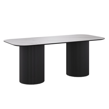 Комплект Стол ИДРИС Керамика 2000*900 Опора ИДРИС Черный матовый м