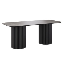 Комплект Стол ИДРИС Керамика 2000*900 Опора ИДРИС Черный матовый м