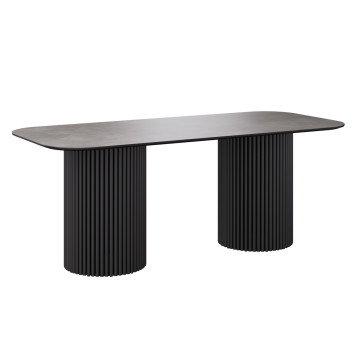 Комплект Стол ИДРИС Керамика 2000*900 Опора ИДРИС Черный матовый м