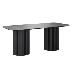 Комплект Стол ИДРИС Керамика 2000*900 Опора ИДРИС Черный матовый м