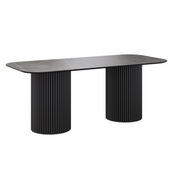 Комплект Стол ИДРИС Керамика 2000*900 Опора ИДРИС Черный матовый м