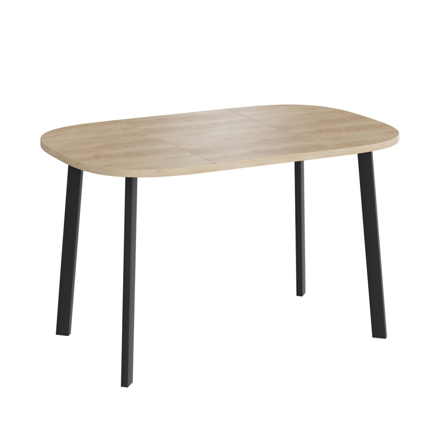 Комплект Стол УГО раздвижной 800*(+450)*800 Комплект ножек ТИТАН металл Черный Матовый м