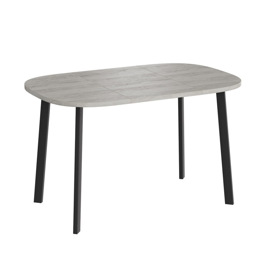 Комплект Стол УГО раздвижной 800*(+450)*800 Комплект ножек ТИТАН металл Черный Матовый м